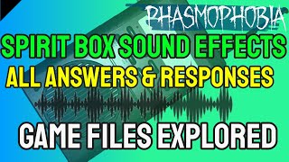 Phasmophobia EVERY Sprit Box Sound and Response from the Game Files [upl. by Harriman]