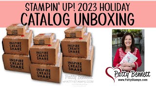 Unboxing Stampin UP Holiday Catalog 2023 amp samples [upl. by Yanaj]