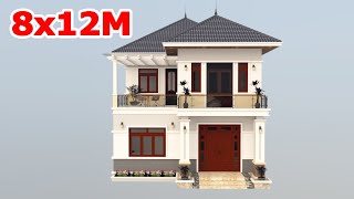 MẪU NHÀ ĐẸP  NHÀ 2 TẦNG MÁI NHẬT 8x12M 5 PHÒNG NGỦ HIỆN ĐẠI [upl. by Mcgrath762]