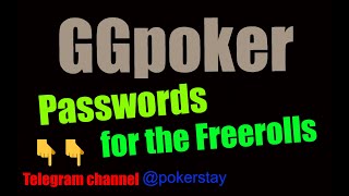 GGpoker Freeroll Passwords [upl. by Nosmoht]