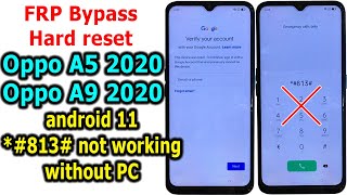 Oppo A5 2020A9 2020 Android 11 How to Hard resetFRP BypassGoogle Account Lock Bypass without PC [upl. by Evannia]