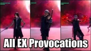 DEVIL MAY CRY 5 2019  All EX Provocations Taunts  Costs 3 Million Red Orbs Each [upl. by Savell]