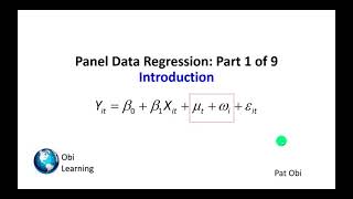 Panel Data Regression 1of9  Introduction [upl. by Aliuqet302]