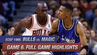 Chicago Bulls vs Orlando Magic Game 6 Full Highlights  NBA ECSF 1995 Jordan 24 pts Shaq 27 pts [upl. by Airoled303]