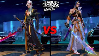 Yone Prestige VS Heartsteel Skin Comparison Wildrift [upl. by Jew]