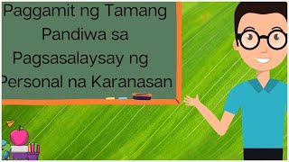 FILIPINO  TAMANG PANDIWA SA PAGSALAYSAY NG PERSONAL NA KARANASAN  GRADE 3  TCHR LEON TV  VLC [upl. by Atinrev]