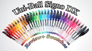 UniBall Signo DX Gel Pens  Review  Swatches [upl. by Atinet]