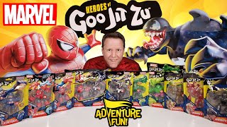 12 Marvel Heroes of Goo Jit Zu Including Venom Thanos Groot the Hulk Adventure Fun Toy review [upl. by Suolkcin]