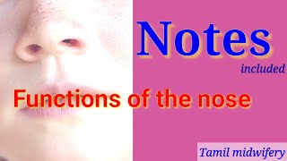 Functions of the nose  Tamil midwifery [upl. by Eelarol]