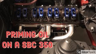 Oil Priming a SBC 350 [upl. by Fonzie809]