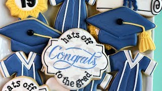 Graduation Cookie Tutorial  FOUR designs [upl. by Mckenna]