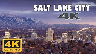 Salt Lake City Utah USA 🇺🇸  4K Drone Footage [upl. by Akerboom]