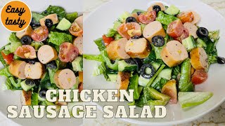 Chicken sausage salad  salad recipe  3  sausage salad  Easytasty  afrahfavaz [upl. by Aitercul]