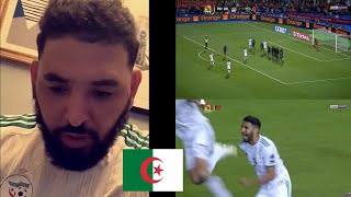 Mohamed Henni réagit au coup franc de Mahrez [upl. by Eelitan]