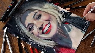 Drawing Harley Quinn Margot Robbie The Suicide Squad [upl. by Onirefez]