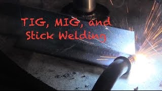 TIG MIG and Stick Welding with a Lincoln Power Mig 210mp [upl. by Hsitirb]