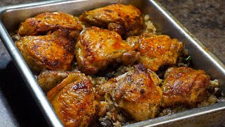 The Best Oven Baked Chicken and Rice EVER  Baked Chicken Recipe [upl. by Blondy]