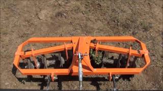 UTV Hitchworks  2 Gang Disc Harrow on a Kubota RTVX1120D [upl. by Attenov]