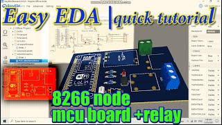 Easy EDa quick tutorial iot Esp 8266 NodeMcu relay [upl. by Kitty]