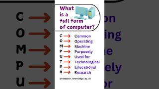 What is a full form of computer [upl. by Lozar]