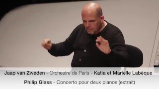 Glass  Concerto pour deux pianos création européenne  Katia et Marielle Labèque répétition [upl. by Ias29]