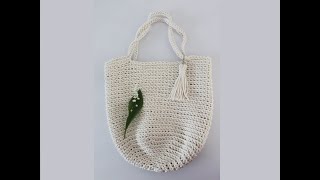 Duża torba shoperka na szydełku tote bag crochet tutorial [upl. by Veda]