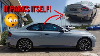 HOW TO USE BMW PARK ASSIST  Demonstrated in the 2022 BMW 220i MSport [upl. by Leuqram]