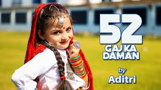 52 GAJ KA DAMAN Dance by 5 YO Aditri  PRANJAL DAHIYA  RENUKA PANWAR  Dancercise Studio [upl. by Ayiram]