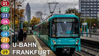 🇩🇪 All the Lines  Frankfurt UBahn  Stadtbahn  Alle Linien 2022 4K [upl. by Nhoj]