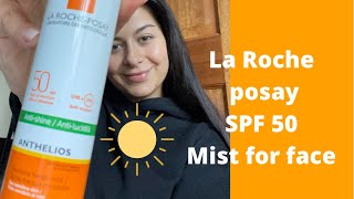 The BEST SPF 50 for face with make up  La Roche Anthelios Mist  Pharmacist review [upl. by Palua625]