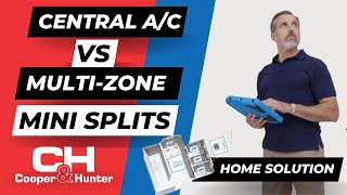 MultiZone Mini Split System vs Central AC in Home 2019 CooperampHunter [upl. by Tekcirc]