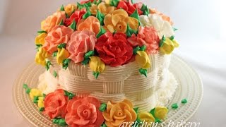 Basketweave Flower Cake for Beginners [upl. by Coit]