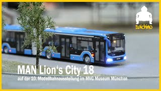 Bus MAN Lions City 18  RC 187 HO  MVG Museum  Mikromodell [upl. by Nywles]