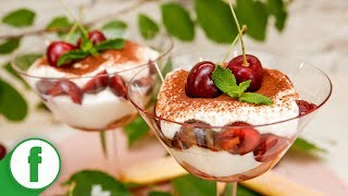 Kirsch Tiramisu mit Mascarpone – Einfaches Dessert im Glas [upl. by Etnoved]