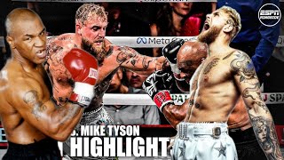 Jake Paul vs Mike Tyson FIGHT HIGHLIGHTS 🥊  ESPN Ringside [upl. by Ayiotal]