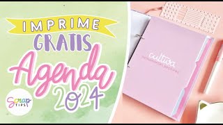 Cómo imprimir 🖨 Agenda 2024 🎀📒  Parte 1  Descarga archivo PDF GRATIS  SCRAPtips [upl. by Surtimed]