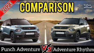 2023 Tata Punch Adventure vs Adventure Rhythm Comparison 🔥 Detailed Comparison in Hindi [upl. by Burd]