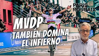 ⭐️ HISTÓRICO VAN DER POEL en PARISROUBAIX 2024 🪨 [upl. by Ecinom86]