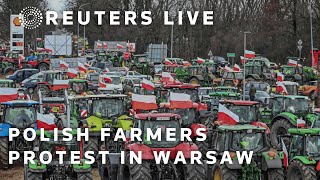 LIVE Polish farmers hold a protest in Warsaw  REUTERS [upl. by Deegan]