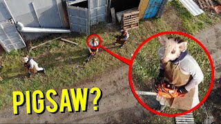 DRONE CATCHES PIGSAW AT ABANDONED FARM THEY CAME AFTER US [upl. by Amej]