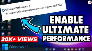 Enable Ultimate Performance Mode in Windows 11  Increase Overall PC Performance  Windows 11 [upl. by Crim173]