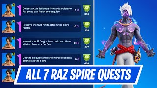 All Spire Quests for Raz in Fortnite  Raz Spire Quest Challenges Guide Chapter 2 Season 6 [upl. by Doone419]