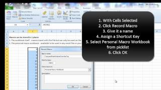 EAF31  Creating and Using the Personal Macro Workbook in Excel 2010 [upl. by Ani140]