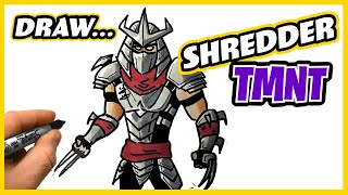 Draw Shredder  TMNT  Step by Step Drawing Tutorial drawing art tmnt shredder [upl. by Neiviv]