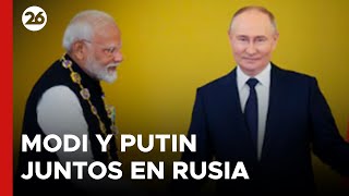 Modi y Putin juntos en Rusia por acuerdos de cooperación bilaterales [upl. by Walli]