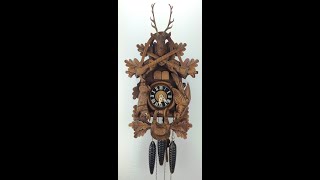 Hubert Herr Triberg HUNTERS Style German MUSICAL Cuckoo Clock  Item 798  Adelaide Clocks [upl. by Eda]