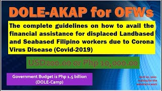 DOLE AKAP for OFWs How to avail and who are covered and eligible to claim LATEST [upl. by Anialeh]