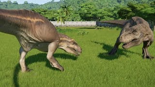 Acrocanthosaurus VS TREX Update 17  Jurassic World Evolution [upl. by Trevethick]