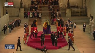 Queen’s guard collapses in front of her coffin [upl. by Silvie]