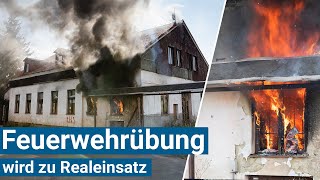 FeuerwehrÜbung wird zu Realeinsatz Kamerad von Flammen eingeschlossen [upl. by Eiramanel]